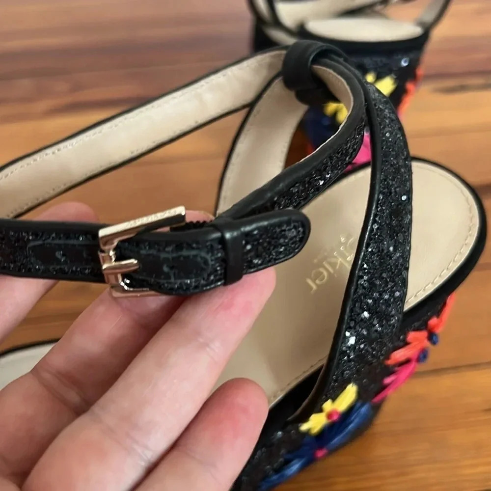 Sparkling Botkier Jesse Platform Wedge Sandals Wi… - image 7